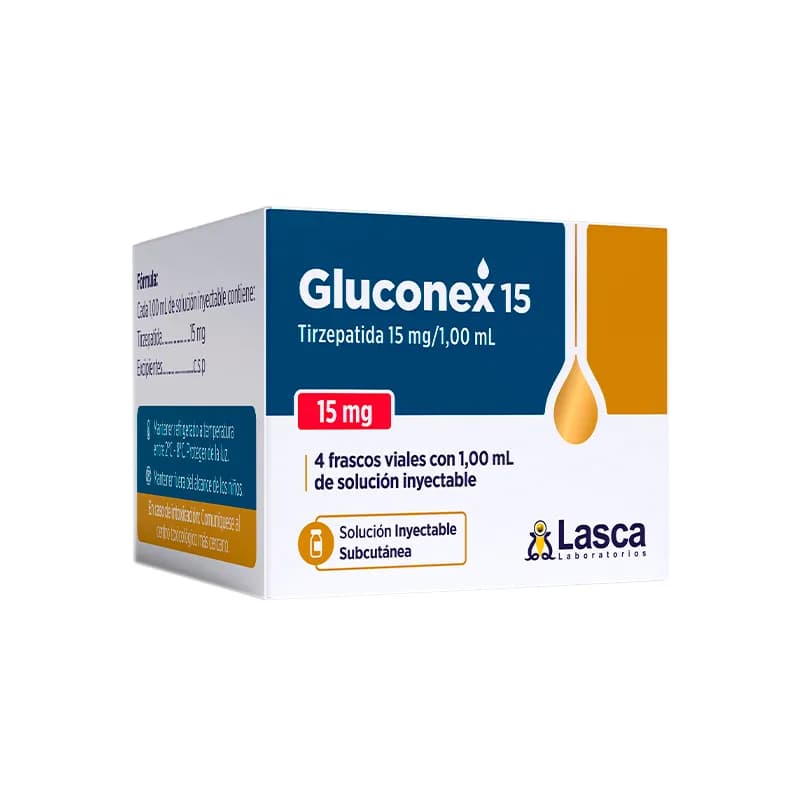 Gluconex Tirzepatida 15mg — Kit 4 Vials