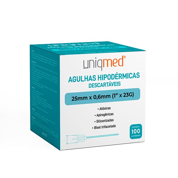 Agulhas Hipodérmicas 25G × 1" (caixa 100 un)